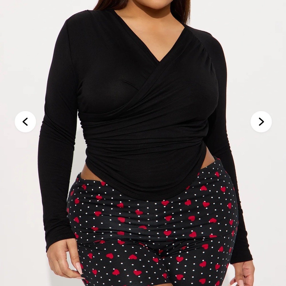 Fashion Nova Black Wrap Top